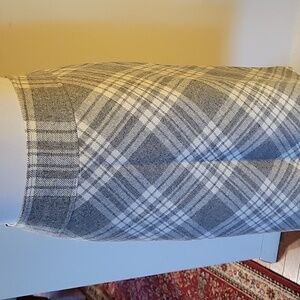 Talbots Gray and White Plaid Pencil Skirt